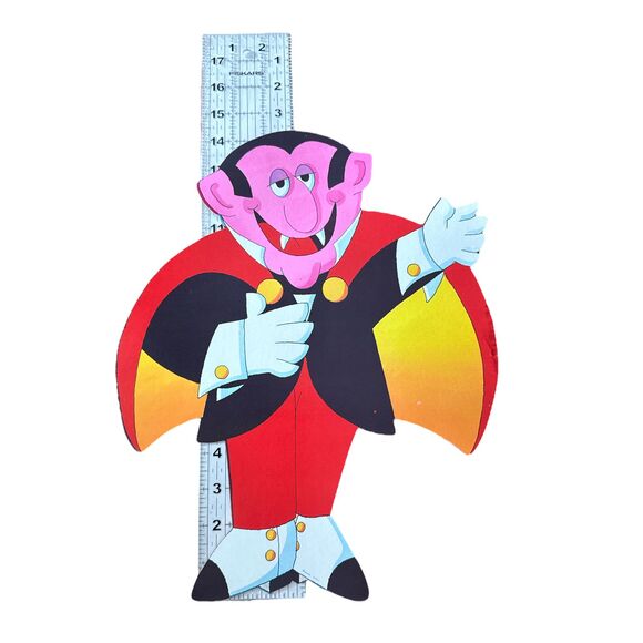 Vintage Halloween Dracula Vampire Die-Cut Decoration 13" Cartoony Style - Picture 4 of 4